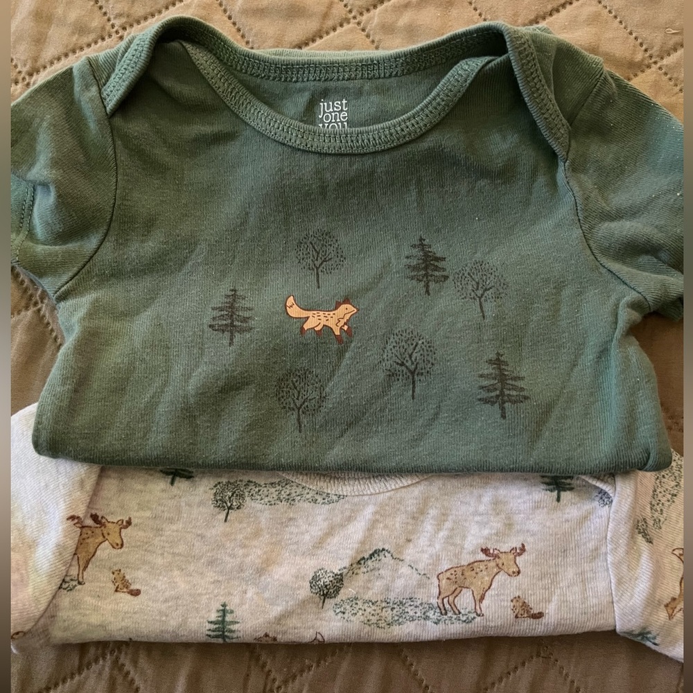 18mo onesies, forest theme